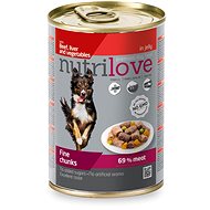 Nutrilove hovězí, játra, zelenina v želé 415 g - Konzerva pro psy