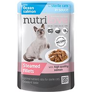 Kapsička pro kočky Nutrilove dušené filetky sterilní losos v omáčce 85 g