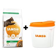 IAMS Cat Adult Chicken 2 kg + IAMS Cat nádoba na krmivo 2 kg - Sada krmiva