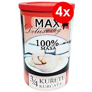 MAX deluxe 3/4 kuřete 1200 g, 4 ks - Konzerva pro psy