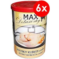 MAX deluxe kousky kuřete s mrkví 400 g, 6 ks - Konzerva pro psy