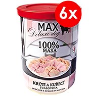 MAX deluxe krůtí a kuřecí svalovina 400 g, 6 ks - Konzerva pro psy