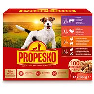 Propesko kapsa pes kuře/jehně,krůta,králík/mrkev,hovězí 12 × 100g - Kapsička pro psy