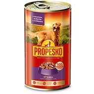 Propesko kousky pes hovězí + kuřecí + zvěřina 1240 g - Konzerva pro psy