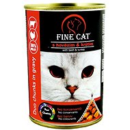 Konzerva pro kočky Fine Cat Konzerva pro kočky DUO Hovězí s krůtím 12 × 415 g