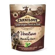 Dog Food Pouch Carnilove Dog Pouch Food Paté Venison with Strawberry Leaves 300g
