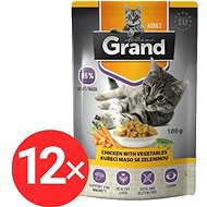 Grand Kuřecí maso se zeleninou 12 × 100g - Kapsička pro kočky