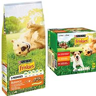 Friskies Balance s kuřetem a zeleninou 15 kg + Friskies Adult Dog multipack 24 × 100 g