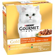 Konzerva pro kočky Gourmet gold Multipack kousky ve šťávě se zeleninou 8 × 85 g