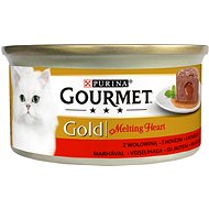 Konzerva pro kočky Gourmet gold Melting Heart - jemná paštika s omáčkou uvnitř, s hovězím 85 g
