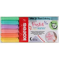 KORES Pastel Style, se štětcovým hrotem, 6 barev - Popisovač