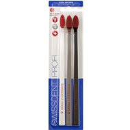 Toothbrush SWISSDENT Colours Soft/Medium Triple Pack (white & red, grey & red, black & red) - Zubní kartáček
