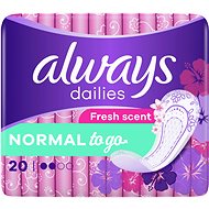 Slipové vložky ALWAYS Dailies Normal To Go Fresh Intimky 20 ks - Slipové vložky