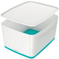 Úložný box  Leitz WOW MyBox, velikost L, bílá/ledově modrá - Úložný box