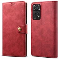  Lenuo Leather flipové pouzdro pro Xiaomi Redmi Note 11/11S, červená