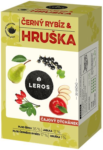 LEROS ČAJOVÝ DÝCHÁNEK, ČERNÝ RYBÍZ & HRUŠKA 20x2,5g - Čaj