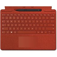 Microsoft Surface  Pro X/Pro 8 Signature Keyboard + Pen Poppy Red CZ/SK - Klávesnice