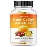 Vitamín MOVit Vitamin C 1200 mg s šípky + Vitamin D + Zinek PREMIUM, 90 tbl.