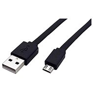 Datový kabel ROLINE USB 2.0 - USB A(M) -> micro USB B(M), 1m, plochý, černý