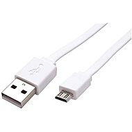 ROLINE USB 2.0 - USB A(M) -> micro USB B(M), 1m, plochý, bílý - Datový kabel