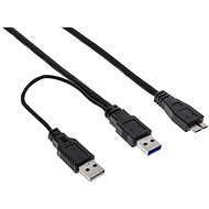 OEM USB SuperSpeed 5Gbps Y kabel 2x USB 3.0 A(M) - microUSB 3.0 B(M), 1m, černý - Datový kabel