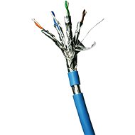Síťový kabel Datacom F/FTP drát CAT6A  LSOH,Eca  100m, plášť modrý