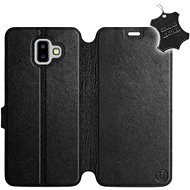 Flip pouzdro na mobil Samsung Galaxy J6 Plus 2018 - Černé - kožené - Black Leather - Kryt na mobil