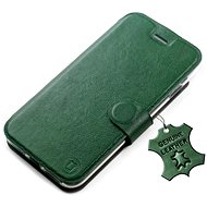 Mobiwear kožené flip pouzdro pro Apple iPhone SE 2020 / SE 2022 - Zelené - Pouzdro na mobil