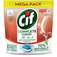 CIF All in 1 Regular 70% Naturally 70 Pcs - Eco-Friendly Dishwasher Tablets