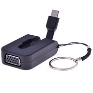 PremiumCord Adaptér USB-C male na VGA female, zasunovací kabel a kroužek na klíče