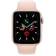 Služba Alza NEO: Wearables Apple Watch Series 5 44mm Zlatý hliník s pískově růžovým sportovním řemín - Služba
