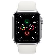 Služba Alza NEO: Wearables Apple Watch Series 5 40mm Stříbrný hliník s bílým sportovním řemínkem - Služba