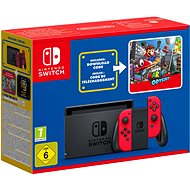 Herní konzole Nintendo Switch(red) + Super Mario Odyssey + The Super Mario Bros. Movie nálepky