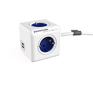 PowerCube Extended USB modrá - schuko - Zásuvka