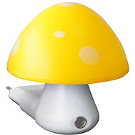 LED children's socket lamp Toadstool yellow 0,4W/230V/6400K, dusk sensor