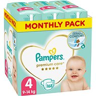 Dětské pleny PAMPERS Premium Care vel. 4 Maxi (168 ks) - měsíční balení - Dětské pleny