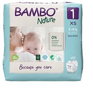 BAMBO NATURE 1  2–4 kg, 22 ks - Jednorázové pleny