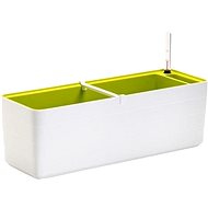 Plastia samozavlažovací truhlík Berberis 80, bílá + zelená - Truhlík