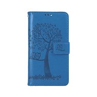 TopQ Pouzdro iPhone 13 mini knížkové Modrý strom sovičky 66435