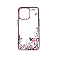 TopQ Kryt iPhone 13 Pro Max silikon růžový s růžovými květy 67827 - Kryt na mobil