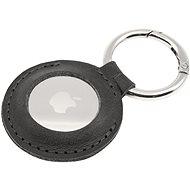 FIXED Case for AirTag made from Genuine Cowhide Leather with Carabiner, Black - AirTag Key Ring