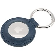 FIXED Case for AirTag made from Genuine Cowhide Leather with Carabiner, Blue - AirTag Key Ring