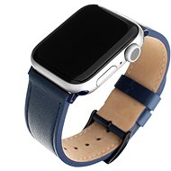 FIXED Leather Strap pro Apple Watch 42/44/45/Ultra 49mm modrý - Řemínek