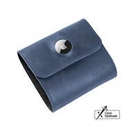 FIXED Classic Wallet for AirTag z pravé hovězí kůže modrá