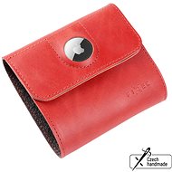 FIXED Classic Wallet for AirTag z pravé hovězí kůže červená