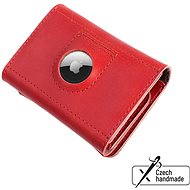 FIXED Tripple Wallet for AirTag z pravé hovězí kůže červená