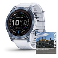 Garmin Fenix 7 PRO Sapphire Solar Mineral Blue DLC Titanium/Whitestone Band - Chytré hodinky