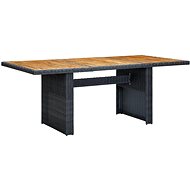Zahradní stůl tmavě šedý polyratan a masivní akáciové dřevo 313310 - Zahradní stůl