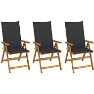 Skládací zahradní židle s poduškami 3 ks masivní akáciové dřevo 3064089 - Zahradní židle
