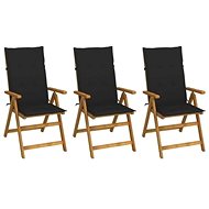 Skládací zahradní židle s poduškami 3 ks masivní akáciové dřevo 3064096 - Zahradní židle
